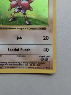Hitmonchan - Shadowless - Holo - 7/102 Base Set - Pokemon TCG - 1999- LP - Image 5