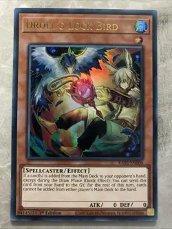 Yugioh - Droll & Lock Bird (Alternate Art) - RA02-EN006 - Ultra Rare 1st Edition - Image 1