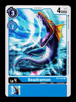 Seadramon BT2-024 Blue Digimon Card CCG Trading Card - Image 1