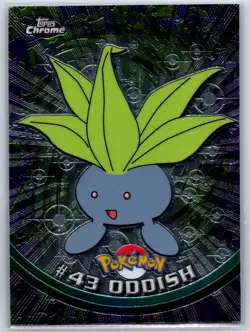 Oddish - Foil - Pokemon TOPPS Chrome #43 TV Animation Edition Card NM - Image 1