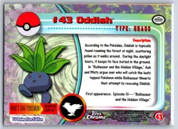 Oddish - Foil - Pokemon TOPPS Chrome #43 TV Animation Edition Card NM - Image 2