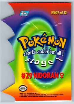 Name - Die Cut - Pokemon TOPPS EV07 of 12 Trading Card NM - Image 2