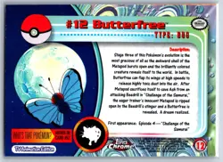 Butterfree - Foil - Pokemon TOPPS Chrome #12 TV Animation Card NM - Image 2