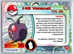 Venonat - Foil - Pokemon TOPPS #48 TV Animation Edition Card LP - Image 2
