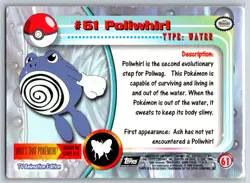 Poliwhirl - Foil - Pokemon TOPPS #61 TV Animation Edition Card LP - Image 2