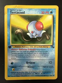 Tentacool Pokemon FRENCH 1st Edition card 56/62 WOTC 2000 HP - Image 1