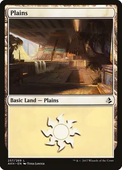 Plains #257 2x FOIL AKH MTG Amonkhet Full Art Basic Land MINT white - Image 1