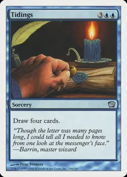 Tidings NM/M 9th Nineth Edition Blue Sorcery Mtg Magic English Regular - Image 1