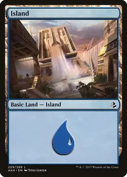 Island #259 4x FOIL AKH MTG Amonkhet Basic Land MINT blue - Image 1