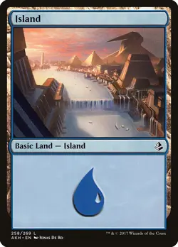 Island #258 2x FOIL AKH MTG Amonkhet Basic Land MINT blue - Image 1