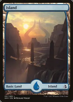 Island #251 1x FOIL AKH MTG Amonkhet Full Art Basic Land MINT blue - Image 1