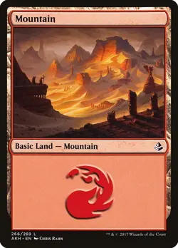 Mountain #266 4x FOIL AKH MTG Amonkhet Basic Land MINT red - Image 1