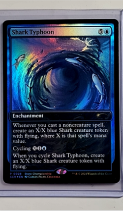 MTG Magic the Gathering GAME Store Championship Foil Promo #28 Shark Typhoon - Image 1