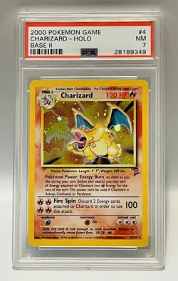 Charizard *PSA 7* 1999 Pokemon Game Base II #4 TCG NM - Image 2
