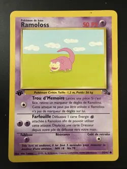 Pokemon Card - Ramoloss Slowpoke 55/62 FRENCH 1st Edition Fossil - Image 1