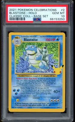 2021 Pokemon Blastoise Charizard Venusaur Classic Collection Base Set Holo PSA10 - Image 2