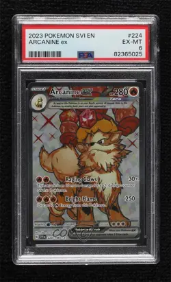 Arcanine ex Ultra Rare Pokemon Scarlet & Violet Base Set SV01 PSA 6 - Image 1