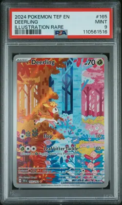 Deerling 2024 Pokemon Tef En-Temporal Forces #165/162 Illustration Rare PSA 9 - Image 1