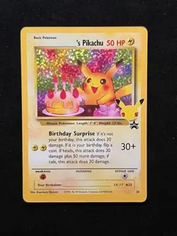 ___'s Pikachu Birthday 24/53 Celebrations Classic Collection NM Holofoil Pokemon - Image 1