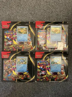 Pokemon Mega Evolution 3 Pack Blister ME01 Golduck & Psyduck LOT OF 4 - Image 1