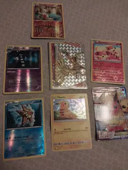 7 Pokemon Card lot- flareon, staryu, pikachu, growlithe, xerneas, gothitelle - Image 1