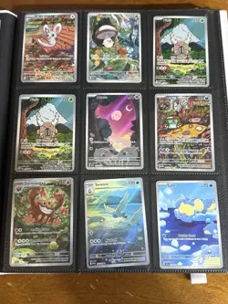 ASSORTMENT OF 60 POKEMON ILLUSTRATION RARE CARD LOT + NEW WHITE FLARE BINDER - Image 3
