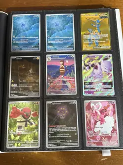 ASSORTMENT OF 60 POKEMON ILLUSTRATION RARE CARD LOT + NEW WHITE FLARE BINDER - Image 5