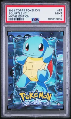 PSA 9 Squirtle #E7 - Topps Pokemon 1999 - Movie Edition Card - MINT - Image 1