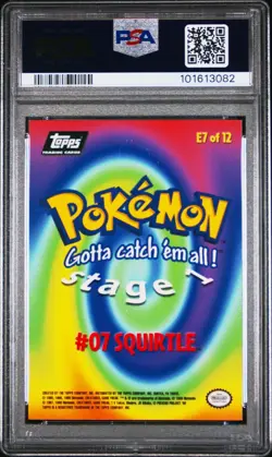 PSA 9 Squirtle #E7 - Topps Pokemon 1999 - Movie Edition Card - MINT - Image 2