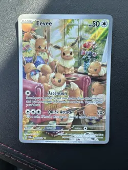 Pokemon Eevee TCG Holo Illustration Rare Card 188/167 S&V Twilight Masquerade - Image 1