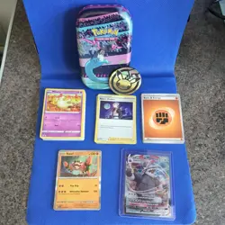 50+ Pokemon Cards Bundle Tin - Guaranteed V, VMAX, GX, EX - Job Lot No Fakes - Image 1