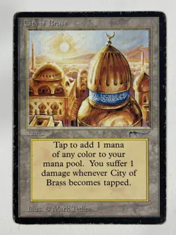 City Of Brass Arabian Nights HP Heavy Play MTG Magic The Gathering - Image 1
