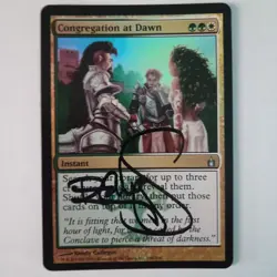 Magic The Gathering - 1x Signed Foil Congregatin at Dawn (mtg) Ravnica - Image 1