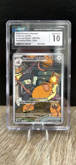 {CGC Gem Mint 10} Team Rocket's Raticate #202 Pokemon Destined Rivals - Image 1