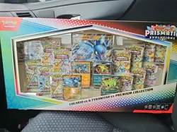 PRISMATIC EVOLUTIONS Lucario EX and Tyranitar EX Premium Collection In Hand!! - Image 1