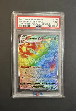 Pokemon Eternatus VMAX (Secret) 192/189 Swsh03: Darkness Ablaze Holo PSA 9-RARE - Image 1