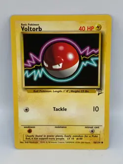 Vintage Pokemon 2000 Base Set 2 - Voltorb - 98/130 - NM - Image 1