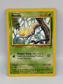 Vintage Pokemon 2000 Base Set 2 - Weedle - 100/130 - NM - Image 1
