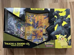 Pokemon TCG Pikachu & Zekrom-GX Tag Team Premium Collection Box - New Sealed - Image 1