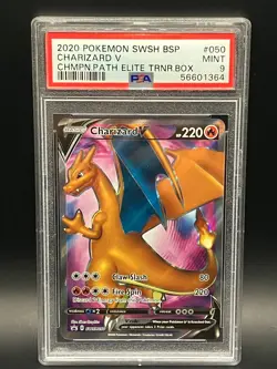 2020 Pokemon Charizard SWSH BSP V CHMPN. Path Elite TRNR.Box #050 PSA 9 Mint - Image 1