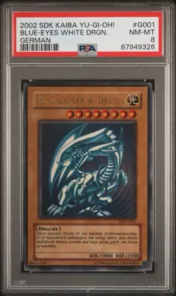 Blue-Eyes White Dragon German YU-GI-OH! Starter Deck: Kaiba 2002 SDK-G001 PSA 8 - Image 1