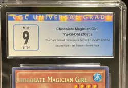 Yu-Gi-Oh! Chocolate Magician Girl MVP1-ENS52 Secret Rare 1st Edition CGC 9 Error - Image 2