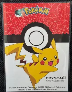 crystal card collection pokemon PIKACHU #0025 *GOLD CARD SHADOW* - Image 2