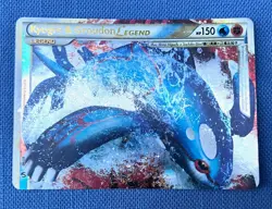 Kyogre and Groudon LEGEND (Top) 87/90 HGSS Undaunted Holo Pokemon TCG Card - Image 2