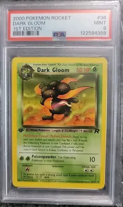 PSA 9 Dark Gloom - 36/82 - 2000 Pokemon Rocket 1st Edition Uncommon WOTC Mint - Image 1