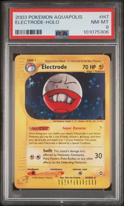 2003 POKEMON AQUAPOLIS #H7 ELECTRODE-HOLO PSA 8 - Image 1