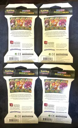 Pokemon TCG: DARKNESS ABLAZE SLEEVED PACKS (Lot of 4) Factory SEALED. - Image 2
