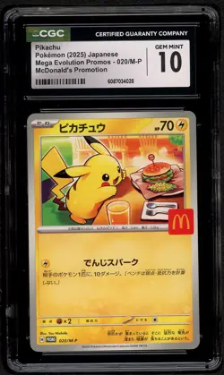 CGC 10 Pokemon Pikachu 020/M-P McDonald's Promo Japanese 2025 US SELLER - Image 1