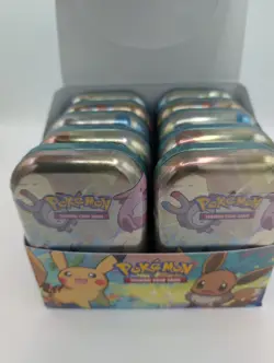 Pokemon TCG: Kanto Friends Mini Tin x10 + Official Display Box - All Sealed Tins - Image 3