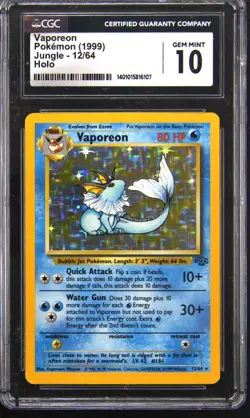 1999 POKEMON JUNGLE VAPOREON CGC 10 - Image 1